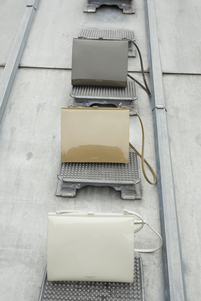 3 Saint Laurent handbags in beige, grey and tan